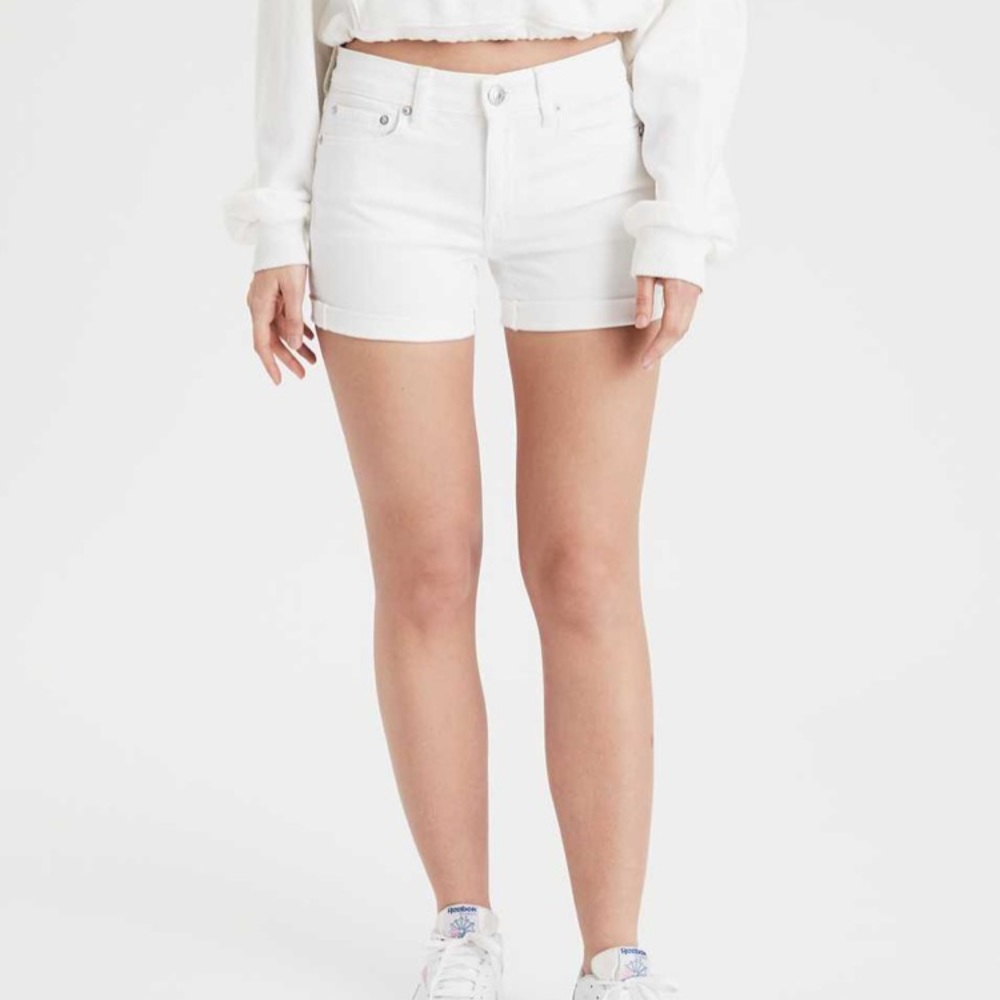 American Eagle Midi White Jean Short EUC